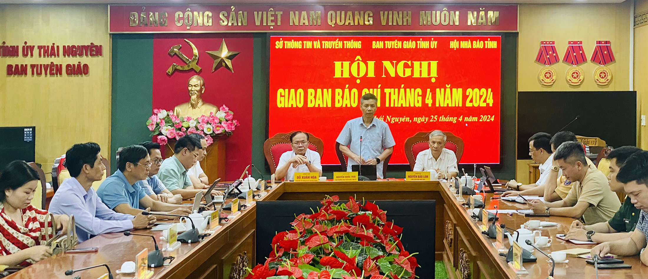 Đồng chí Nguyễn Quốc Thái, Phó Trưởng ban Tuyên giáo Tỉnh ủy định hướng công tác tuyên truyền báo chí trong thời gian tới