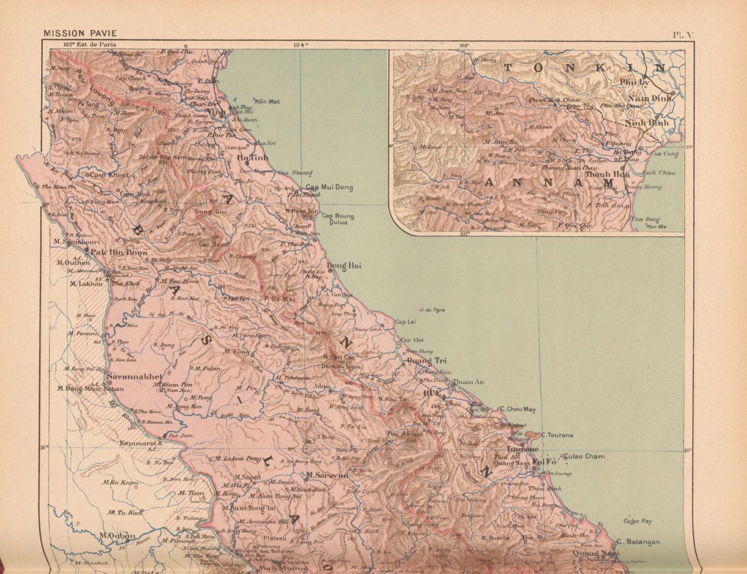 Bản đồ An Nam (Trung kỳ) do A. Pavie thiết lập