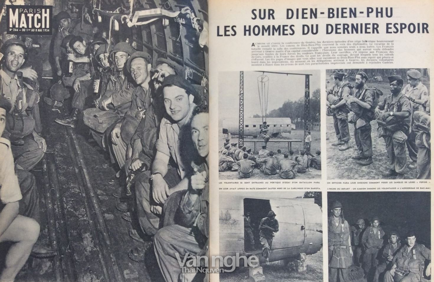 Một bài báo trên tờ Paris Match (số ra ngày 8 tháng 5 năm 1954). Ở Điện Biên Phủ, những người lính của tia hi vọng cuối cùng