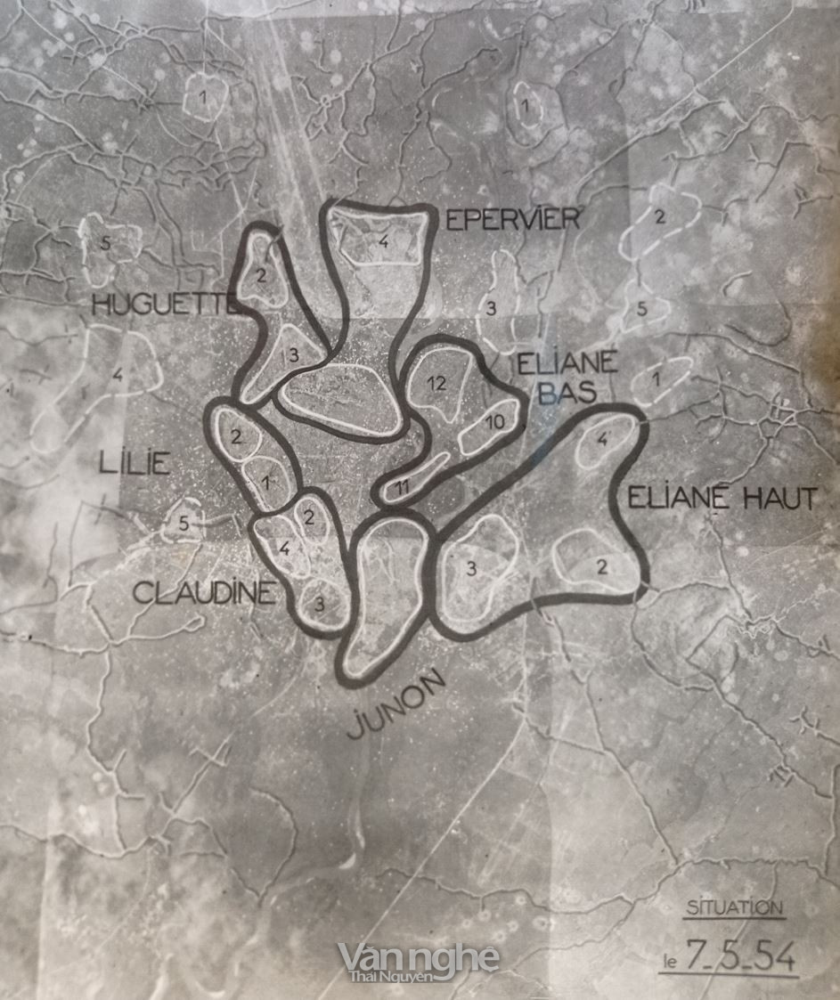 Bản đồ trận địa Điện Biên Phủ trước giờ tổng tấn công