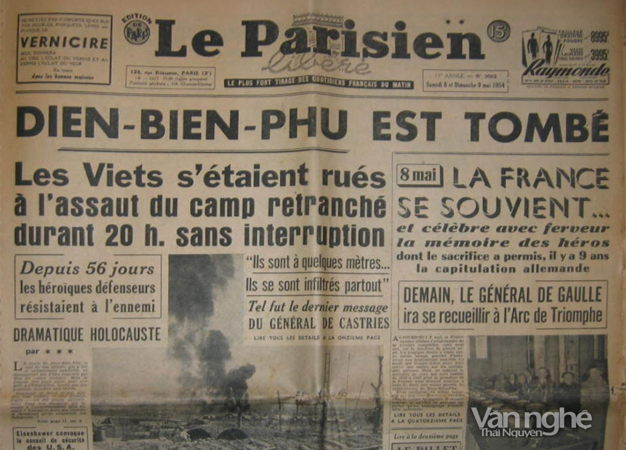 Tờ Le Parisien (Người Paris) số ra ngày 8 - 9/5/1954