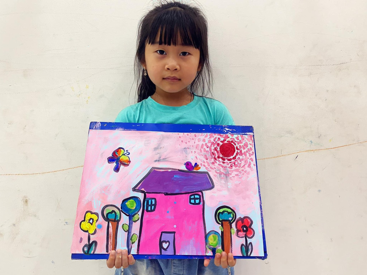 Tác phẩm “Nhà của em” của em Thủy Tiên (5 tuổi), Trường Mầm non Núi Voi