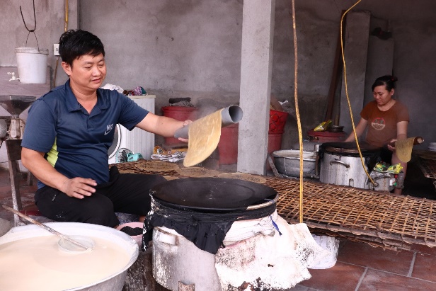 Sản phẩm bánh đa tráng thủ công