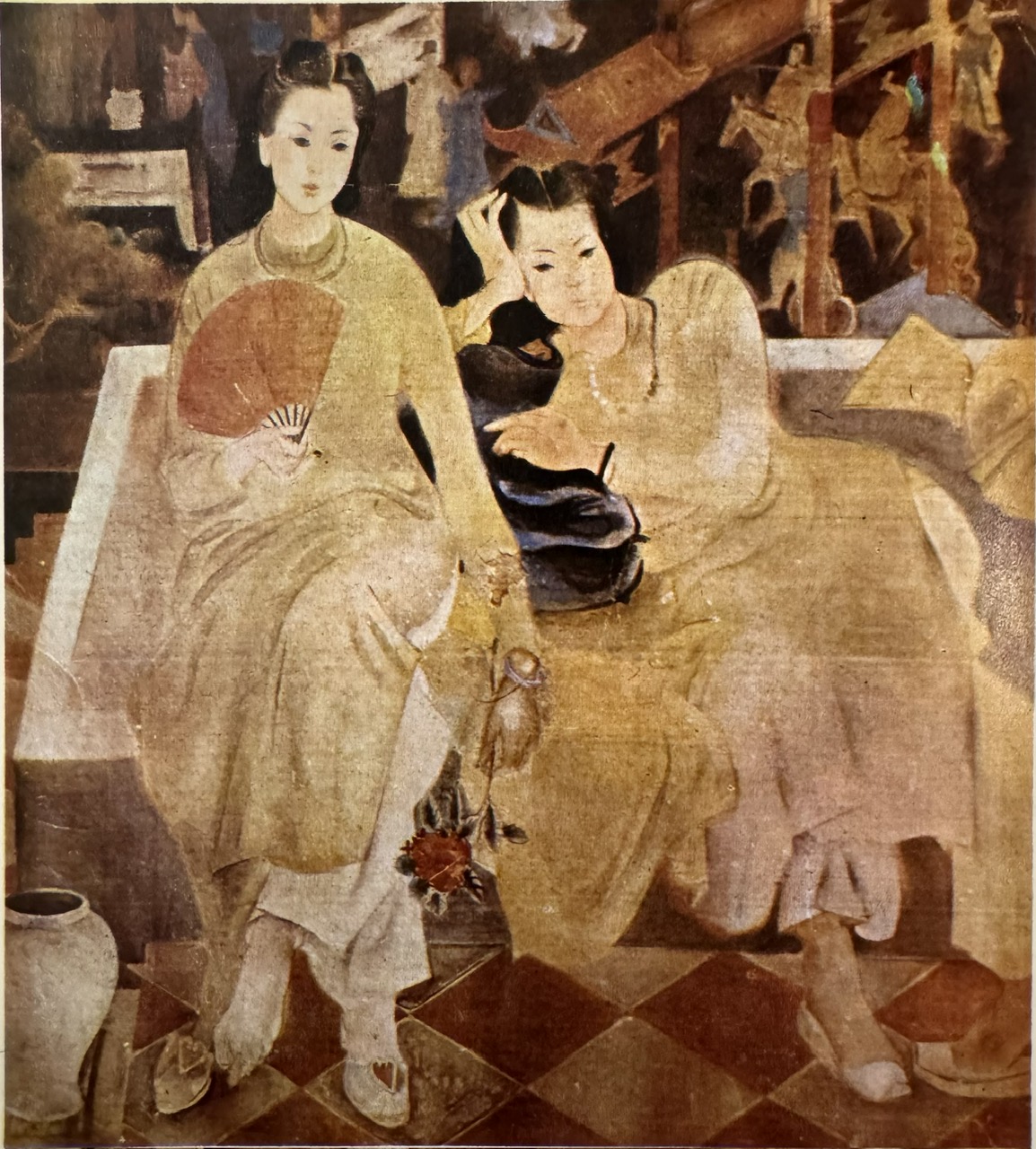 “Thiếu nữ trước bình phong”, Lụa - 1944