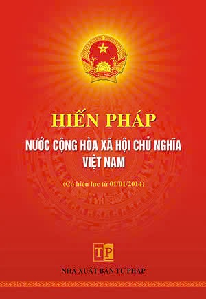 Bìa cuốn Hiến pháp nước Cộng hòa xã hội chủ nghĩa Việt Nam do Nhà xuất bản Tư pháp ấn hành