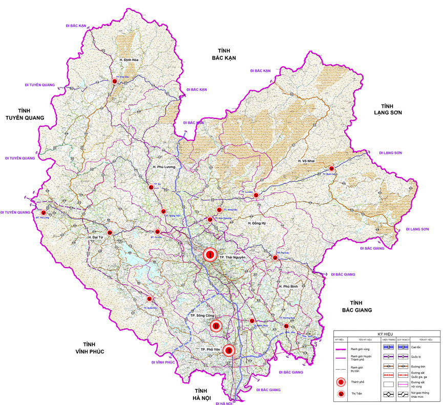 Bản đồ quy hoạch tỉnh Thái Nguyên                   