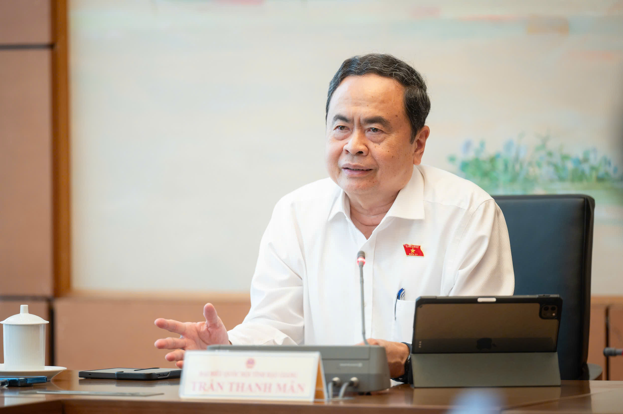 Chủ tịch Quốc hội Trần Thanh Mẫn phát biểu tại tổ