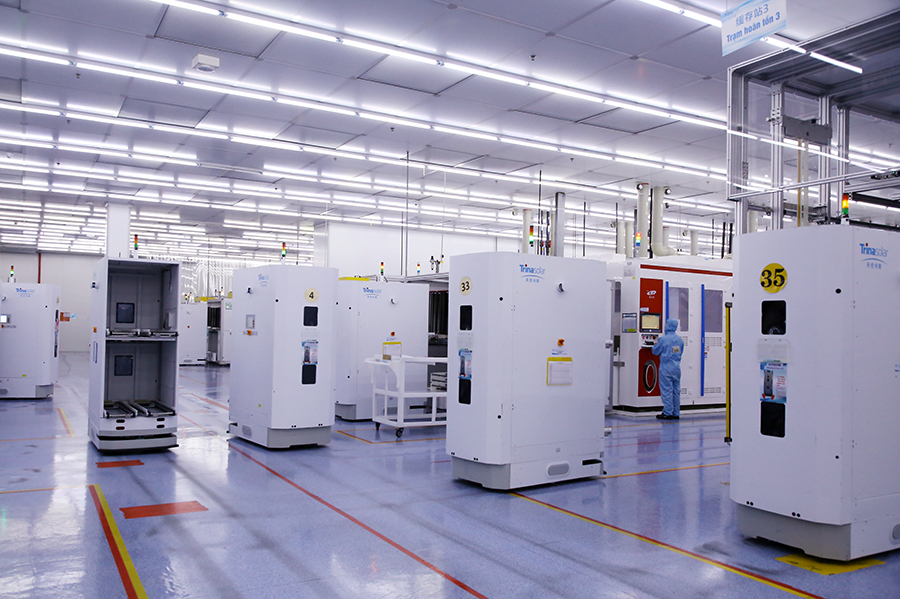Hệ thống dây chuyền tự động hoá tại nhà xưởng sản xuất của Trina Solar
