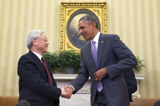 Tổng Bí thư Nguyễn Phú Trọng thăm Mỹ năm 2015. Nguồn: baochinhphu.vn